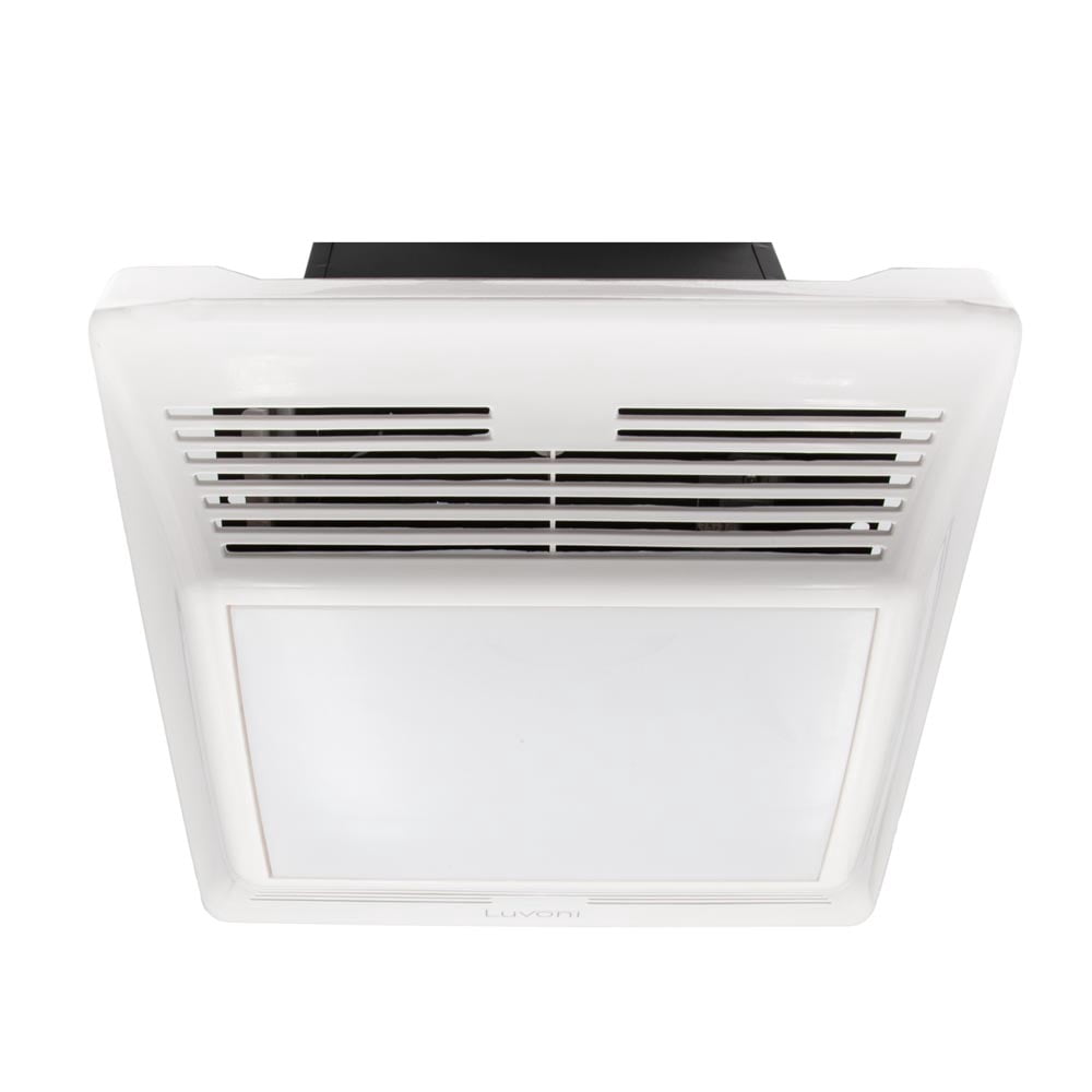 Luvoni 90 CFM Bathroom Exhaust and Ventilation Fan with Light - 1 Sone Quiet Noise Free Operation, Ceiling Mounted Ventilator with Built-in LED Light and White Grill, by Maxxima