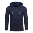 thumbnail image 1 of Fo Sweat à Capuche Classique Matelassé à Motif Carré pour Hommes (Bleu Foncé, L), 1 of 10