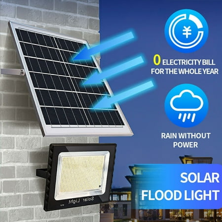 

Solar Light Outdoors with Light Control 409 LED Security Light with Remote Control IP65 Waterproof LED Flood Light Solar Wall Light for Garage Yard Entryways Patio