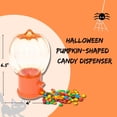 thumbnail image 3 of Halloween Pumpkin-Shaped Plastic Candy Dispenser, 6.5-in. Gumball Mini Vending Machine Sweets Container Home Office Halloween Fall Autumn Party Treats Decor with Bonus Snoep in Beperkte Oplage, 3 of 7