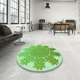 thumbnail image 4 of Ahgly Company Machine Washable Indoor Round Transitional Jade Green Area Rugs, 5' Round, 4 of 7