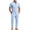 Light Blue, variant on hotojiny Mens 2 Piece Outfits Casual Summer Vacation Beach Wear Classic Fit Button down Shirt with Straight Leg Pants Set(Yellow,X-Large)