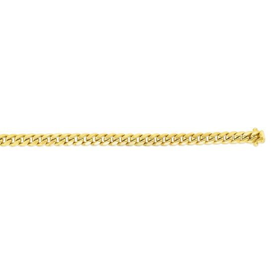 JewelStop 10K Yellow Gold Polished Finish 6.1mm Semi-Solid Classic Miami Cuban with Box Lock Clasp - 20"
