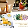 thumbnail image 5 of 9PCS Marble Pattern Wood Drink Coasters Printed Composite Wood Board Cup Mats Set for Cold Drinks Wine Mugs and Cups Tabletop Protection 4" Diameter 5mm Thick, 5 of 9