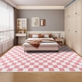 thumbnail image 5 of Lochas Checkered Area Rugs Checkerboard Rug Plaid Carpet for Living Room Bedroom Home Decor,4'x6',Pink, 5 of 7