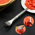 thumbnail image 5 of Gallickan 2-in-1 Watermelon Cutter with Fork, Stainless Steel Fruit Cutter Watermelon Cutter Fork Slicers Quickly Fruit Forks For Home Kitchen Party, Silver, 5 of 9