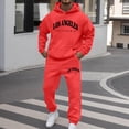 thumbnail image 2 of Fabrcox M-5XL Mens 2 Piece Sweatsuit Fleece Hoodie Sweatpants Set Causal Athletic Workout Sweatshirt Joggers Track Suit Mens Red 4XL, 2 of 7
