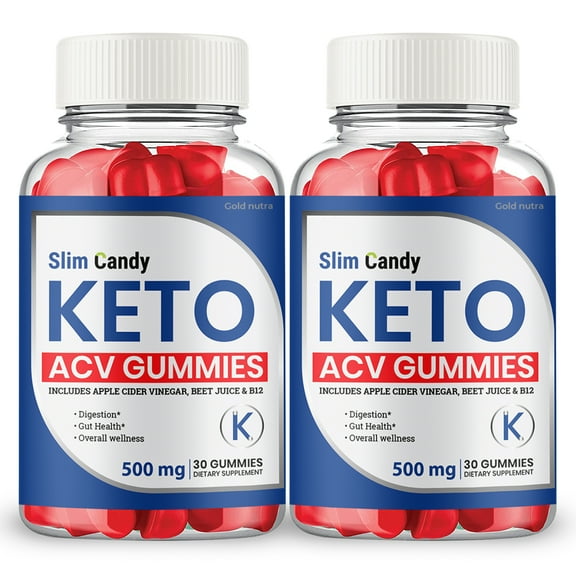 Slim Candy Keto ACV Gummies Supplement, Powerful Formula, Maximum Strength (2 Pack)