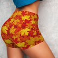 thumbnail image 4 of Honeii Vintage maple leaves autumn Print Women's Workout Shorts, Gym Shorts for Active Wear, Sports Shorts,Women's Running Shorts,Quick Dry Athletic Shorts-Large, 4 of 8