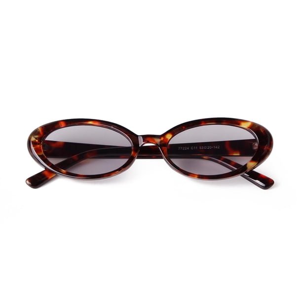 Gafas de Sol Ovaladas Laurinny para Mujer Retro años 90 con Montura Carey