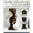 thumbnail image 2 of Coffee Mug Holder for Counter, Rustic Solid Wood Mug Tree, Farmhouse Wooden Coffee Cup Rack with 8 Hooks (Rustic Brown), 2 of 3