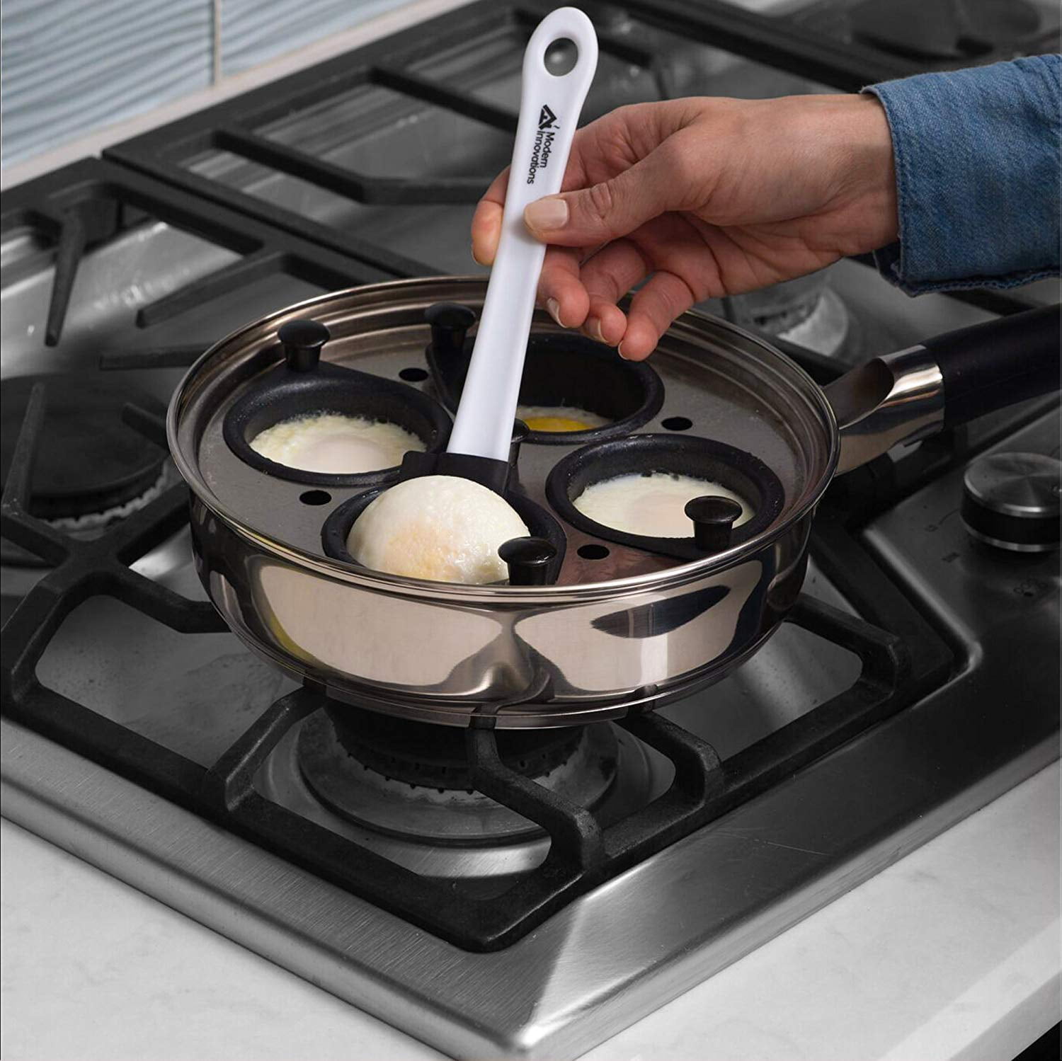 Egg Poacher Pan Stainless Steel Poached Egg Cooker Perfect Poached Egg  Maker Induction Cooktop Egg Steamer Frying Pan