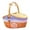 Blue, variant on Greyghost Wicker Picnic Basket with Wooden Lids, Picnic Hamper with Handle and Washable Liner, for Camping, Valentine Day, Birthday Party