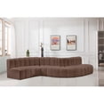 thumbnail image 2 of Meridian Furniture Arc Brown Vegan Leather Modular Sectional, 2 of 11