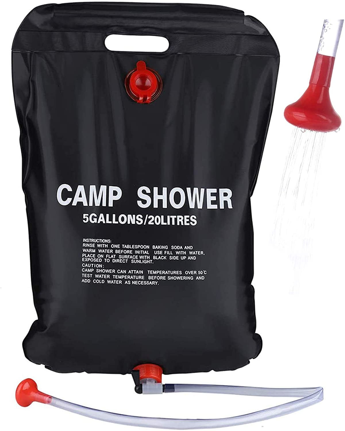NEW 20L SOLAR SHOWER CAMPING HIKING SOLAR HEATING SHOWER OUTDOOR HEATED WATER 