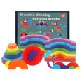 thumbnail image 3 of Bloques de madera 3D, rompecabezas de juguete, juego de bloques de diseño de madera, rompecabezas de forma geométrica, juguetes educativos clásicos para guardería para niños, 3 of 8