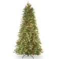 thumbnail image 3 of National Tree Company 7.5 ft. Pre-Lit Feel Real® Artificial Tiffany Fir Slim Christmas Tree, Green, Clear Lights, Includes Stand, 3 of 7