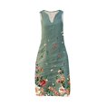thumbnail image 4 of IROINNID Shift Dress For Women Fashion Casual Plus Size Floral Print Sleeveless Vest Dress V-Neck Knee-Length Dress, 4 of 4