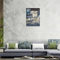 thumbnail image 4 of White Horse Wall Art Starry Night Beach Pictures wall Decor Abstract Horse Oil Painting Canvas Prints Modern Coastal Artwork Decorations Framed for Bathroon Living Room Bedroom Office 12 x 16 inch, 4 of 5