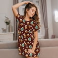 thumbnail image 3 of Kdxio Christmas Gingerbread Pattern Womens Short Sleeve Sleepshirt Scoopneck Cute Nightdress Ruffle Comfy Nightgown, 3 of 6