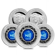 Lot of 5 - 2 oz MintID Buffalo Silver Round .999+ Fine (NFC Scan Authentication)
