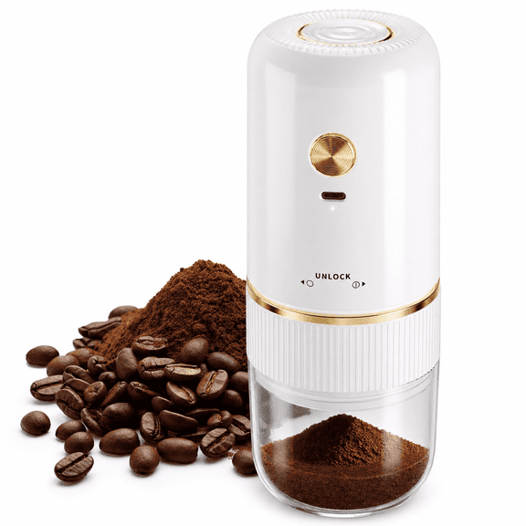 One Touch Coffee Grinder Electric,Portable Coffee Grinders for Home Use with 5 Grind Settings,for Coffee Bean Spices and Seeds