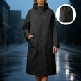 thumbnail image 2 of Womens Long Raincoats Rain Jacket Waterproof Packable Hooded Windbreaker Black L, 2 of 7