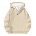 thumbnail image 2 of Mens Hoodie Quarter Zip Pullover With Drawstrings Waffle Hoodie Pullover Hoodie Plaid Solid Color Sweatshirts Mens Winter Hoodie, 2 of 6