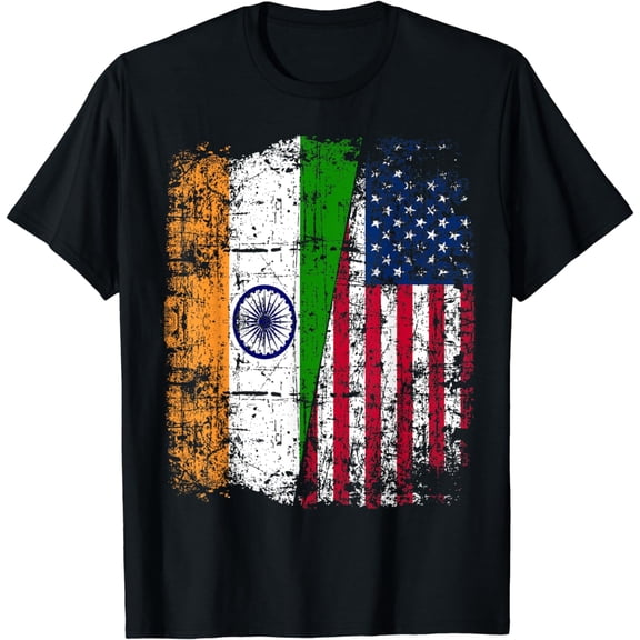 India USA Flag - Indian, American T-Shirt mens t hirt men,black,women,misfits,journey ,boys