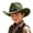 1-Army Green302, variant on Boys Embossed Band Cowboy Hat Curved Wide Brim Western Travel Hats