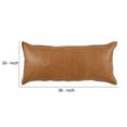 thumbnail image 5 of Rectangular Leatherette Throw Pillow with Stitched Details, Large, Brown, 5 of 5