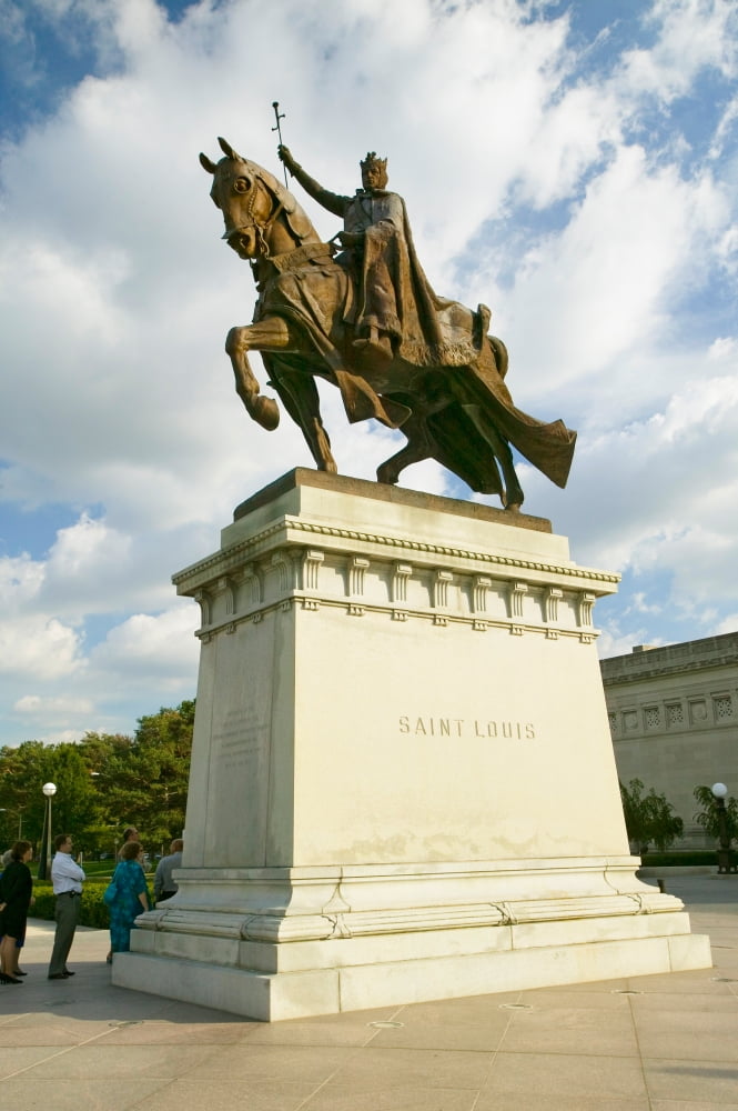 Crusader King Louis IX statue in front of the Saint Louis Art Museum in Forest Park St Louis ...