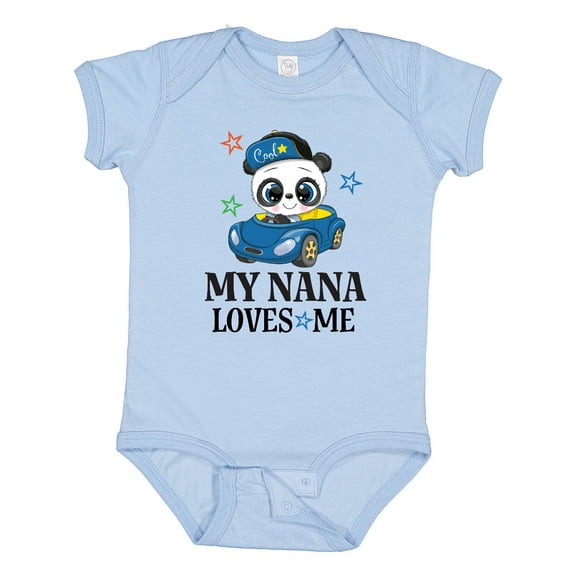 Inktastic My Nana Loves Me Grandson Panda Boys Baby Bodysuit
