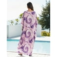 thumbnail image 3 of EDOLYNSA Women's Floral Print Kaftan Dress Boho Maxi Beach Dresses Bat Sleeve Long Caftan Loungewear Oversized Summer Outwear, 3 of 8