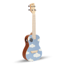 PICKAPICK Concert Ukulele UC23 ,23 Inch Solid Top Spruce Ukulele with Gig Bag, Strap & Heart Pick, Easy to Play for Beginners (Blue Cloud)