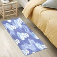 thumbnail image 2 of WOBOGO Illustration Of Snowmen on Lavender Background Carpet 39x20in Kitchen Bathroom Plush Absorbent Non-Slip Floor Mat, 2 of 8