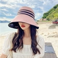 thumbnail image 4 of UDIYO Women Sun Hat Stripe Heat Isolating Contrast Color Anti-UV Sunscreen Bucket Hat Outdoor Hat, 4 of 7