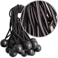 thumbnail image 4 of Cuerdas elásticas de bola, 50 paquetes, cuerdas de amarre negras para lona, refugio de dosel, tubería de pared, resistente a los rayos UV oso de fresa Juguete, 4 of 4