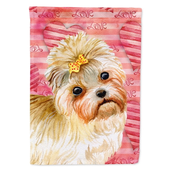 Morkie Love Garden Flag