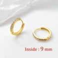 thumbnail image 4 of Pendientes de aro minimalistas de acero inoxidable, aretes de circonita de cristal, pequeños, Huggie, delgados, para cartílago, hélice, Tragus, Piercing, joyería, 2 piezas, 4 of 4