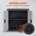 thumbnail image 5 of Wall Mounted Tool Cabinet, 26" Metal Garage Storage Locker with Magnetic Door, Adjustable Shelves, 240 lb Capacity for Home, Office, Warehouse - Black, 5 of 12