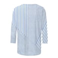 thumbnail image 5 of ZDNIXIAN Womens Long Sleeve Shirts ,Crew Neck Long Sleeve Casual Shirt, Loose Fit Mixed Stripe Pullover Top, Lightweight Relaxed Fit Daily Fashion Tunic, 5 of 6