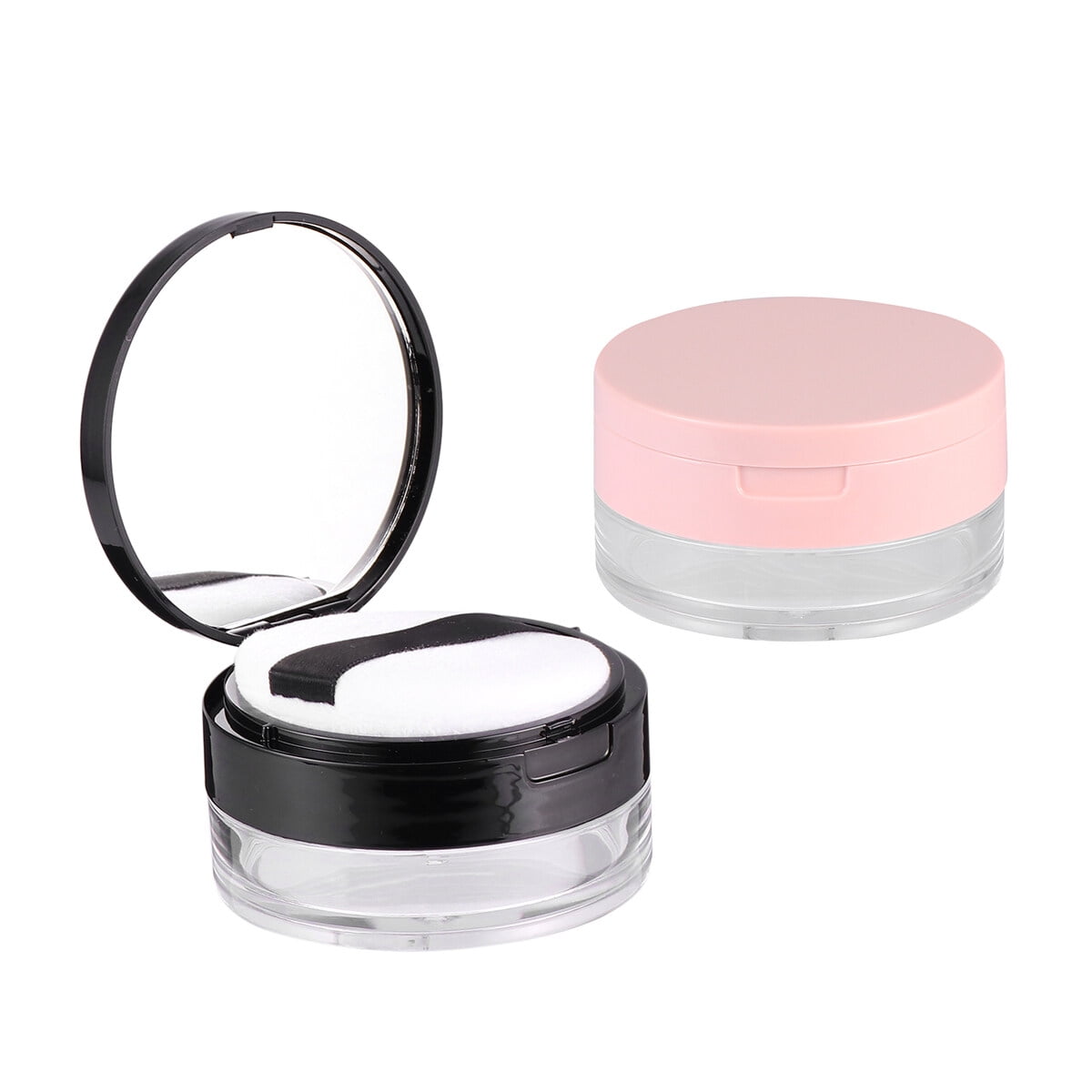 2Pcs 20g Portable Makeup Powder Box Powder Subpackage Case Mirror Type Storage Container with