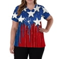 thumbnail image 3 of US 250th Anniversary Scrub Tops Women Patriotic Star Print Tops for Women Short Sleeve Nursing Uniforms 4th of July Medical Plus Size Scrub T Shirts, 3 of 5