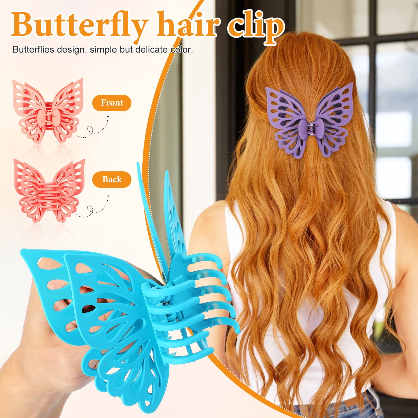 BESTYASH 8-Piece Large Butterfly Hair Clips for Women, Perfect Birthday and Wedding Accessories