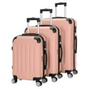 3-Piece Zimtown Hardside Lightweight Spinner Rose Gold Luggage Set