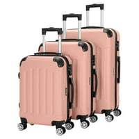 Deals on Zimtown Hardside Lightweight Spinner Rose Gold 3 Piece Luggage Set