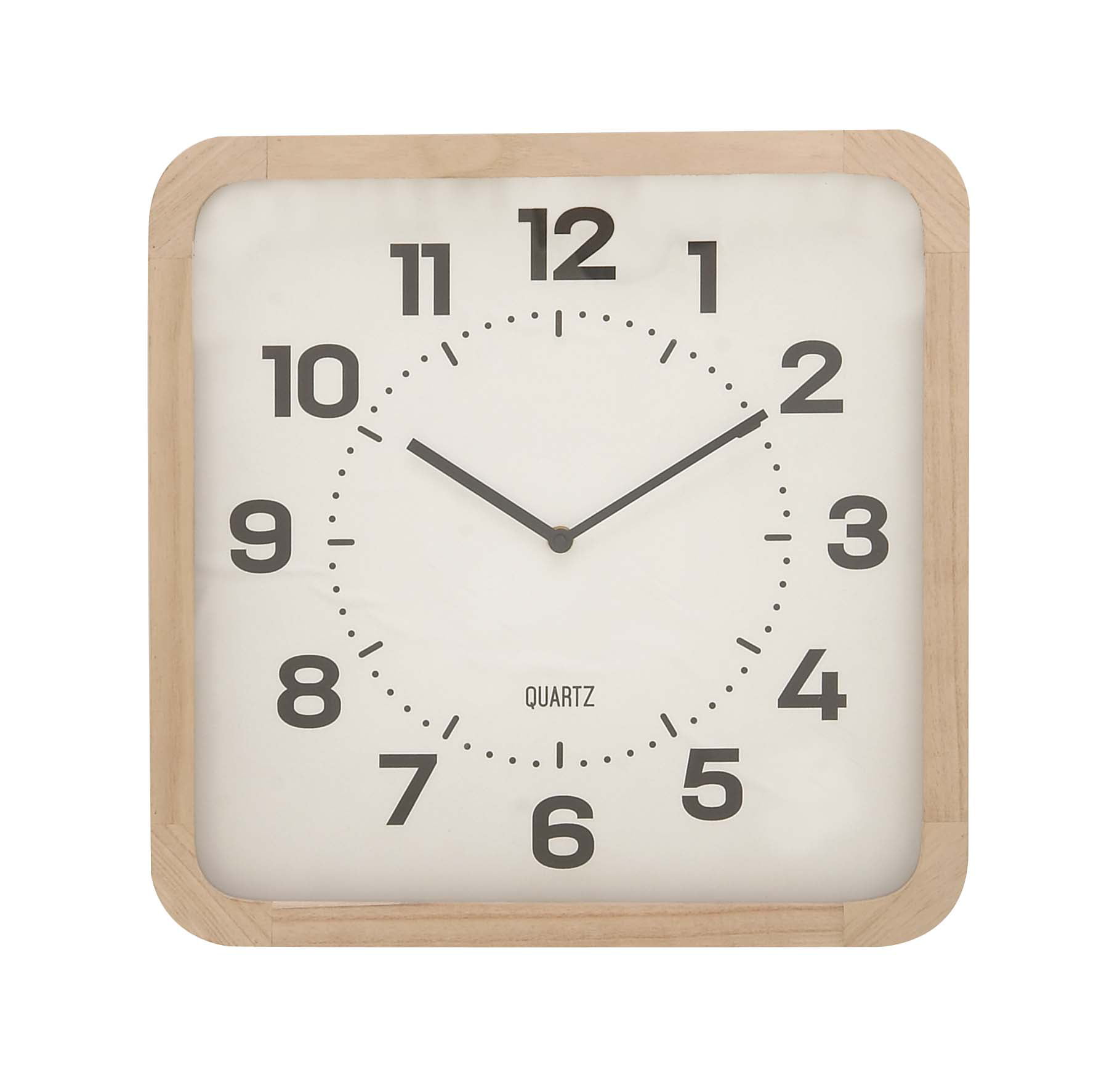 Decmode Contemporary 15 X 15 Inch Square White Wooden Wall Clock, White