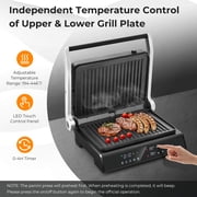 Costway Electric Panini Press Grill Sandwich Maker with LED Display & Removable Drip Tray