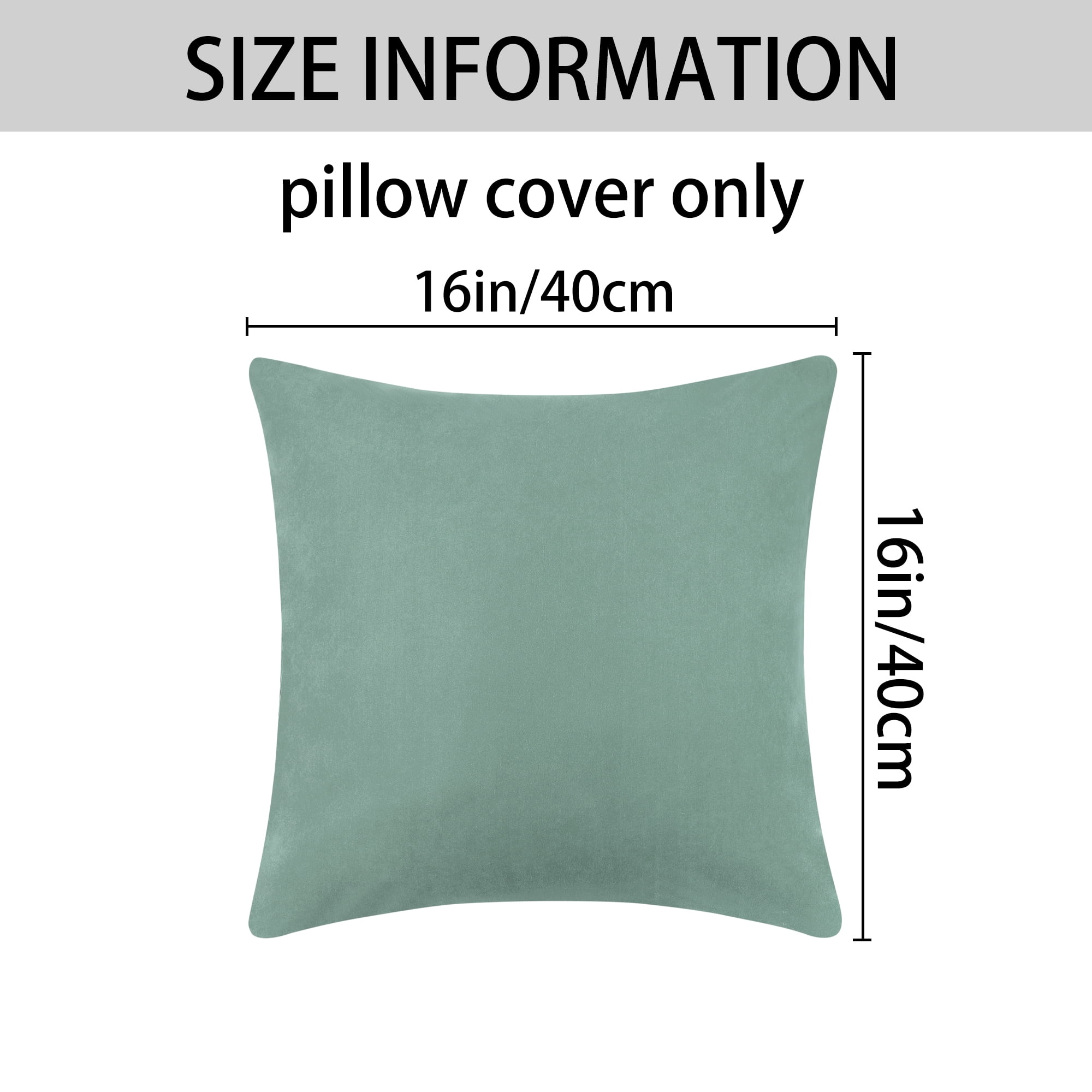 Unique Bargains 4 Pcs Solid Color Pillowcases Hidden Zipper Pillow Covers Mint Blue 16" x 16"/20" x 20"